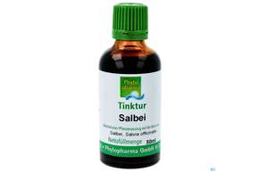 Sie sehen eine Packung Salbei Tinktur Phytopharma 50ml, Produktbild: 01 Salbei Tinktur Phytopharma 50ml, A-Nr.: 3108057 - 01