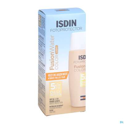 Sie sehen eine Packung Sonnenprodukte Isdin/fotoprotection Fusion Water Color Light Lsf 50 50ml, Produktbild: 04 Sonnenprodukte Isdin/fotoprotection Fusion Water Color Light Lsf 50 50ml, A-Nr.: 5570274 - 04