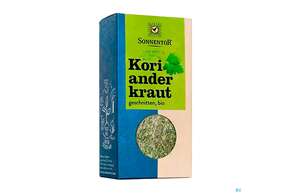Sie sehen eine Packung Sonnentor Bio Korianderkraut Geschnitten 00380 15g, Produktbild: 01 Sonnentor Bio Korianderkraut Geschnitten 00380 15g, A-Nr.: 3740163 - 01