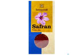 Sie sehen eine Packung Sonnentor Bio Safranfaeden 00384 0,5g, Produktbild: 01 Sonnentor Bio Safranfaeden 00384 0,5g, A-Nr.: 3740482 - 01
