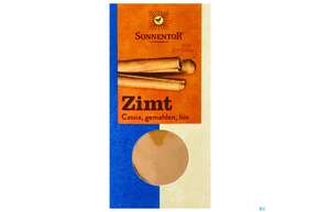 Sie sehen eine Packung Sonnentor Bio Zimt Cassia Gemahlen 00329 40g, Produktbild: 01 Sonnentor Bio Zimt Cassia Gemahlen 00329 40g, A-Nr.: 3740619 - 01