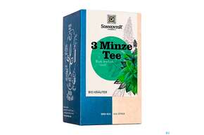 Sie sehen eine Packung Sonnentor Bio/3-minze-tee Doppelkammerbeutel 21,6g 02321 18st, Produktbild: 01 Sonnentor Bio/3-minze-tee Doppelkammerbeutel 21,6g 02321 18st, A-Nr.: 5804826 - 01