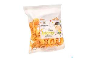 Sie sehen eine Packung Sonnentor Biobengelchen Apfelringe 00923 50g, Produktbild: 01 Sonnentor Biobengelchen Apfelringe 00923 50g, A-Nr.: 3391484 - 01