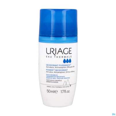 Sie sehen eine Packung Uriage Deodorant Power 3 Roll-on 50ml, Produktbild: 02 Uriage Deodorant Power 3 Roll-on 50ml, A-Nr.: 5618928 - 02
