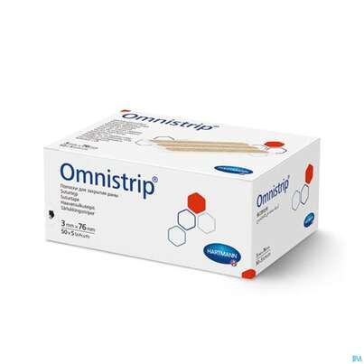 Sie sehen eine Packung Wundnahtstreifen Omnistrip Steril 3mmx 76mm 250st, Produktbild: 03 Wundnahtstreifen Omnistrip Steril 3mmx 76mm 250st, A-Nr.: 2983136 - 03