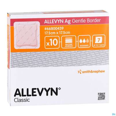 Wundverband Allevyn/silikon-gel Besch. Ag Gentle Border 17,5x 17,5cm 10st, A-Nr.: 3329019 - 03