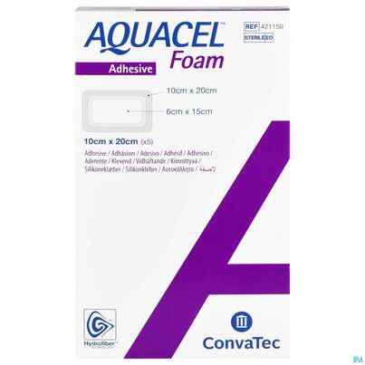 Wundverband Aquacel Foam Adhesive 10x 20cm 42115 5st, A-Nr.: 4349857 - 01