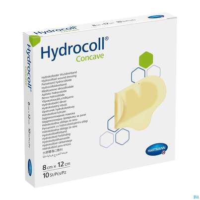 Sie sehen eine Packung Wundverband Hydrocoll Concave 8x 12cm 10st, Produktbild: 02 Wundverband Hydrocoll Concave 8x 12cm 10st, A-Nr.: 2625402 - 02