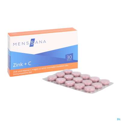 Zink Lutschtabl +c Menssana 30st, A-Nr.: 3486658 - 05