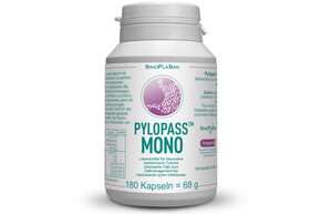 Sie sehen eine Packung Pylopass MONO 180 Kapseln bei H. pylori, Produktbild: 01 Pylopass MONO 180 Kapseln bei H. pylori, A-Nr.: 4851284 - 01