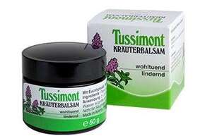 Sie sehen eine Packung Tussimont Kräuterbalsam, Produktbild: 01 Tussimont Kräuterbalsam, A-Nr.: 3833048 - 01