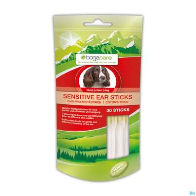 Sie sehen eine Packung Veterinaerprodukte Bogacare Sensitive Ear Sticks Hund 30st, Produktbild: 01 Veterinaerprodukte Bogacare Sensitive Ear Sticks Hund 30st, A-Nr.: 4610652 - 01