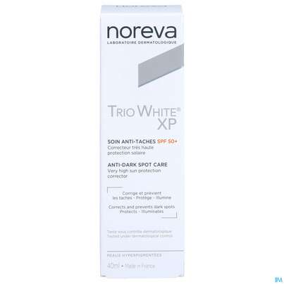 Sie sehen eine Packung Noreva Trio White Xp Tagespflege Lsf 50+ 40ml, Produktbild: 01 Noreva Trio White Xp Tagespflege Lsf 50+ 40ml, A-Nr.: 5718162 - 01