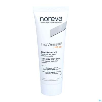 Sie sehen eine Packung Noreva Trio White Xp Tagespflege Lsf 50+ 40ml, Produktbild: 04 Noreva Trio White Xp Tagespflege Lsf 50+ 40ml, A-Nr.: 5718162 - 04