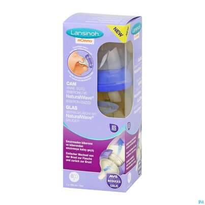 Saugflaschen -lansinoh Weithals Natural Wave 160ml Glas Slow Flow Sauge 1st, A-Nr.: 4737855 - 10