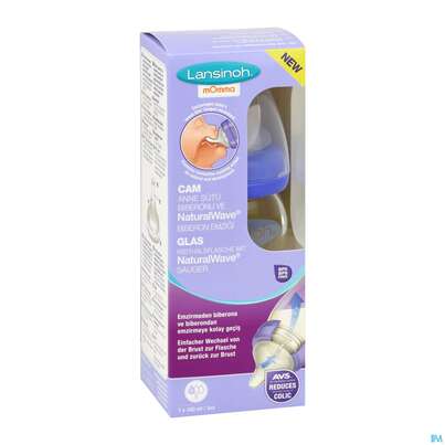 Saugflaschen -lansinoh Weithals Natural Wave 160ml Glas Slow Flow Sauge 1st, A-Nr.: 4737855 - 11