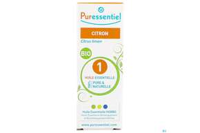 Sie sehen eine Packung Aetherische Oele Puressentiel/bio Zitrone 10ml, Produktbild: 01 Aetherische Oele Puressentiel/bio Zitrone 10ml, A-Nr.: 4934142 - 01