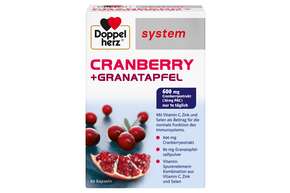 Sie sehen eine Packung Doppelherz system CRANBERRY + GRANATAPFEL, Produktbild: 01 Doppelherz system CRANBERRY + GRANATAPFEL, A-Nr.: 5679404 - 01