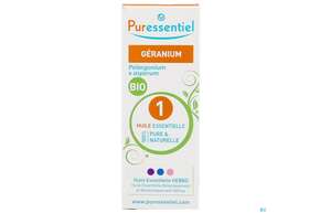 Sie sehen eine Packung Aetherische Oele Puressentiel/bio Geranium 5ml, Produktbild: 01 Aetherische Oele Puressentiel/bio Geranium 5ml, A-Nr.: 4934171 - 01