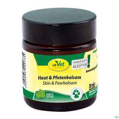 Sie sehen eine Packung Veterinaerprodukte Haut +pfotenbalsam 30ml, Produktbild: 01 Veterinaerprodukte Haut +pfotenbalsam 30ml, A-Nr.: 4623904 - 01