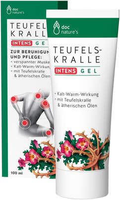 Sie sehen eine Packung doc nature’s TEUFELSKRALLE INTENS GEL, Produktbild: 01 doc nature’s TEUFELSKRALLE INTENS GEL, A-Nr.: 5607379 - 01