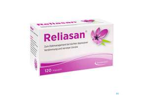 Sie sehen eine Packung Reliasan Kapseln 120st, Produktbild: 01 Reliasan Kapseln 120st, A-Nr.: 4856241 - 01