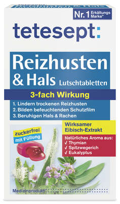 tetesept Reizhusten &amp; Hals Lutschtabletten 20Stk, A-Nr.: 4137799 - 01