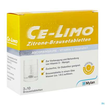 Ce-limo Zitrone Brausetabl 3x10 30st, A-Nr.: 0010659 - 02