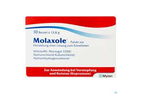 Sie sehen eine Packung Molaxole Pulver lösung.z.einnehmen Beutel 10st, Produktbild: 01 Molaxole Pulver lösung.z.einnehmen Beutel 10st, A-Nr.: 3761107 - 01