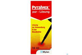 Sie sehen eine Packung Pyralvex Pur lösung Z.anwendung I.d.mundhoehle 10ml, Produktbild: 01 Pyralvex Pur lösung Z.anwendung I.d.mundhoehle 10ml, A-Nr.: 4960168 - 01