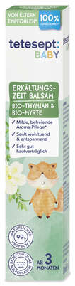 Sie sehen eine Packung Tetesept Baby Erkältungszeit Balsam, Produktbild: 02 Tetesept Baby Erkältungszeit Balsam, A-Nr.: 5821799 - 02