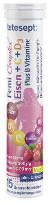 Tetesept Femi Complex Eisen Plus B+C+D Brausetabletten, A-Nr.: 5466826 - 01