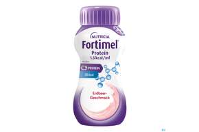 Sie sehen eine Packung Fortimel/protein 200ml 1,5kcal Erdbeere 24st, Produktbild: 01 Fortimel/protein 200ml 1,5kcal Erdbeere 24st, A-Nr.: 4303335 - 01