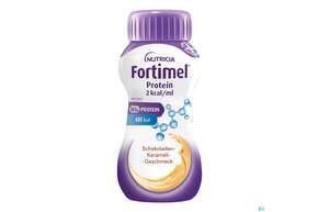 Sie sehen eine Packung Fortimel/protein 200ml 2kcal Schoko-karamell 4st, Produktbild: 01 Fortimel/protein 200ml 2kcal Schoko-karamell 4st, A-Nr.: 5833377 - 01