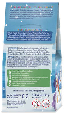 Sie sehen eine Packung tetesept Kids Bade-Überraschung Pinguin Parade 1St., Produktbild: 03 tetesept Kids Bade-Überraschung Pinguin Parade 1St., A-Nr.: 5932731 - 03