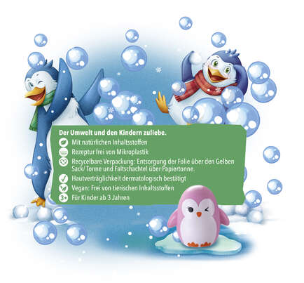 Sie sehen eine Packung tetesept Kids Bade-Überraschung Pinguin Parade 1St., Produktbild: 05 tetesept Kids Bade-Überraschung Pinguin Parade 1St., A-Nr.: 5932731 - 05