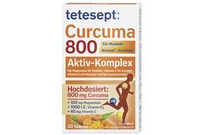 Sie sehen eine Packung tetesept Curcuma 800MG FTBL, Produktbild: 01 tetesept Curcuma 800MG FTBL, A-Nr.: 5954336 - 01