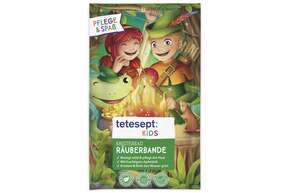 Sie sehen eine Packung tetesept Kids Kinderbad Räuberbande 50g, Produktbild: 01 tetesept Kids Kinderbad Räuberbande 50g, A-Nr.: 4405656 - 01