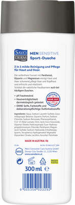 Men Sensitive Sport Dusche 2 in 1 für Haut und Haar, A-Nr.: 5074322 - 02