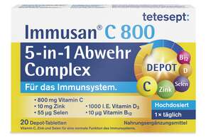 Sie sehen eine Packung TETESEPT Immusan C800 5-in-1 TAB 20ST, Produktbild: 01 TETESEPT Immusan C800 5-in-1 TAB 20ST, A-Nr.: 5818194 - 01