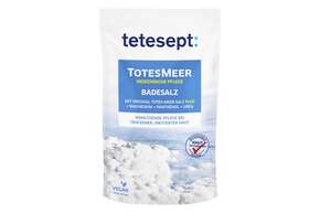 Sie sehen eine Packung tetesept Totes Meer Med. Pflege Badesalz 400g, Produktbild: 01 tetesept Totes Meer Med. Pflege Badesalz 400g, A-Nr.: 4615454 - 01