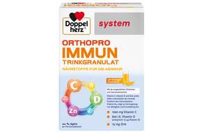 Sie sehen eine Packung Doppelherz system Orthopro Immun Trinkgranulat, Produktbild: 01 Doppelherz system Orthopro Immun Trinkgranulat, A-Nr.: 5402588 - 01