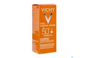 Sie sehen eine Packung Sonnenprodukte Vichy Ideal Soleil Fluid Lsf50 Dry 50ml, Produktbild: 01 Sonnenprodukte Vichy Ideal Soleil Fluid Lsf50 Dry 50ml, A-Nr.: 3950512 - 01