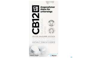 Sie sehen eine Packung Cb12 Boost Kaugummi Eucalyptus White 10st, Produktbild: 01 Cb12 Boost Kaugummi Eucalyptus White 10st, A-Nr.: 4405490 - 01