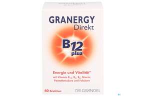 Sie sehen eine Packung Dr.grandel Granergy Direkt B12 Plus Briefchen Nr 3294 40st, Produktbild: 01 Dr.grandel Granergy Direkt B12 Plus Briefchen Nr 3294 40st, A-Nr.: 4257888 - 01