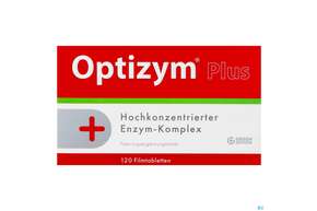 Sie sehen eine Packung Optizym Filmtabl Hochkonzentrierter Enzym Komplex 120st, Produktbild: 01 Optizym Filmtabl Hochkonzentrierter Enzym Komplex 120st, A-Nr.: 4828144 - 01