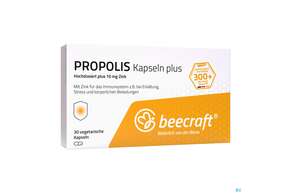 Sie sehen eine Packung Propolis Beecraft Kapseln 62002 30st, Produktbild: 01 Propolis Beecraft Kapseln 62002 30st, A-Nr.: 5214266 - 01