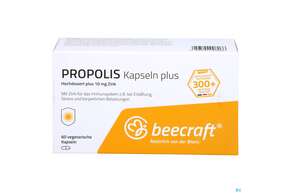 Sie sehen eine Packung Propolis Beecraft Kapseln 62003 60st, Produktbild: 01 Propolis Beecraft Kapseln 62003 60st, A-Nr.: 5214243 - 01