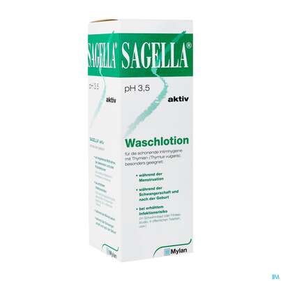 Sie sehen eine Packung Sagella Aktiv Waschlotion 250ml, Produktbild: 02 Sagella Aktiv Waschlotion 250ml, A-Nr.: 4010194 - 02