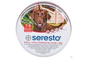 Sie sehen eine Packung Seresto Halsband F Hunde Groesser Als 8kg 4,50g + 2,03g 1st, Produktbild: 01 Seresto Halsband F Hunde Groesser Als 8kg 4,50g + 2,03g 1st, A-Nr.: 3907700 - 01